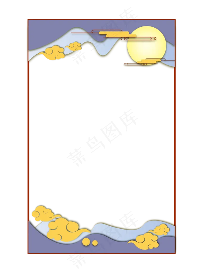 中秋节八月十五明月方形边框纹理(2000X2656(DPI:300))psd模版下载