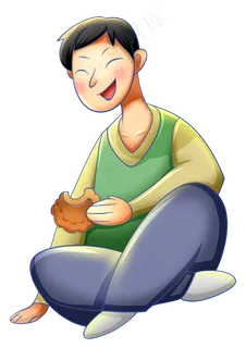 吃月饼的男孩 吃月饼的男孩