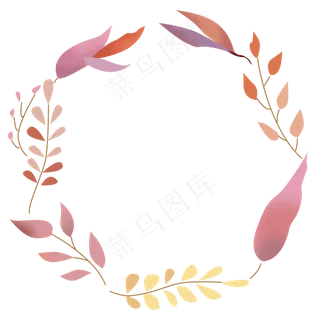 七夕秋天植物树叶装饰边框