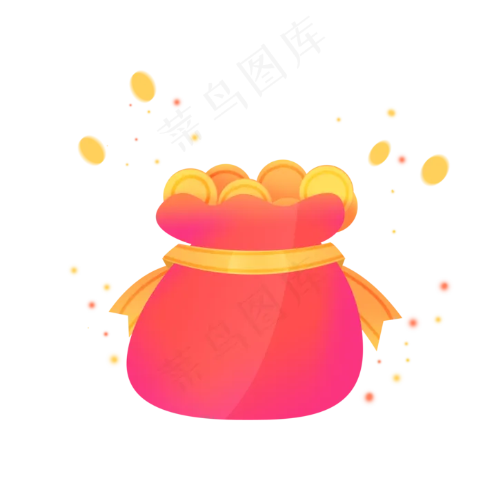 喜庆金币钱袋子(2000X2000(DPI:300))psd模版下载