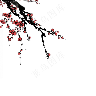 中国风水墨梅花装饰元素