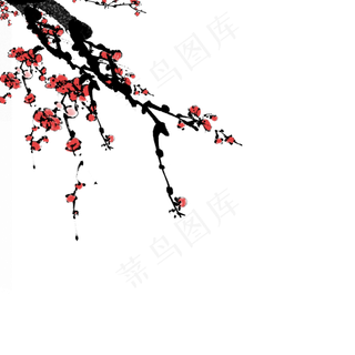 中国风水墨梅花装饰元素