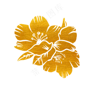 烫金花草花纹梅花
