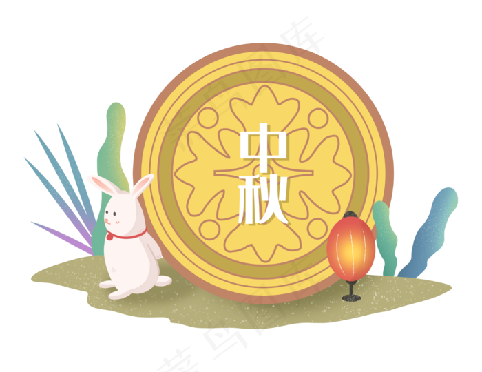 中秋节节日中秋佳节月饼植物兔子(3063X2362(DPI:300))psd模版下载