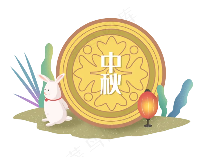 中秋节节日中秋佳节月饼植物兔子(3063X2362(DPI:300))psd模版下载