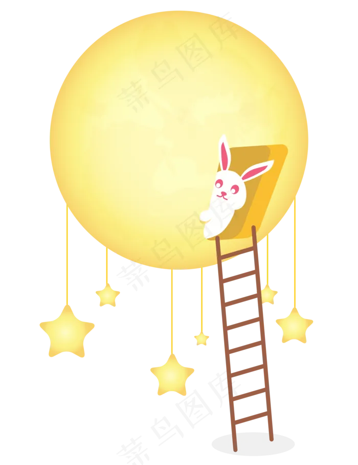 中秋节月上玉兔(2100*2722px 300 dpi )ai矢量模版下载