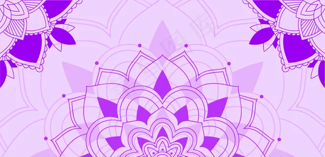 紫底曼陀罗图案