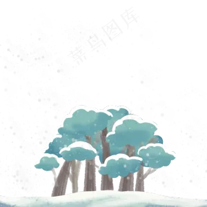 立冬积雪树木