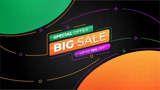 现代多彩大卖场横幅banner