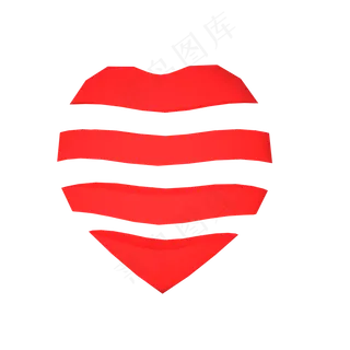 红色条形爱心装饰