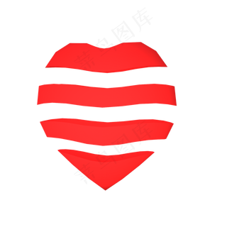 红色条形爱心装饰
