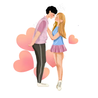 七夕情人节情侣爱心psd素材