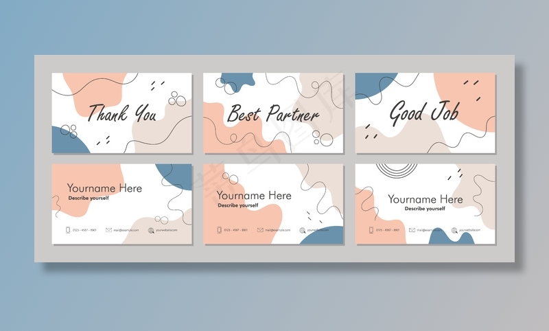 带有抽象几何图形背景的时尚双面名片