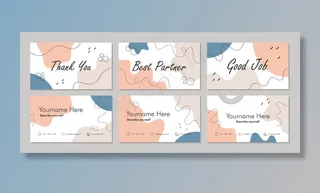 带有抽象几何图形背景的时尚双面名片