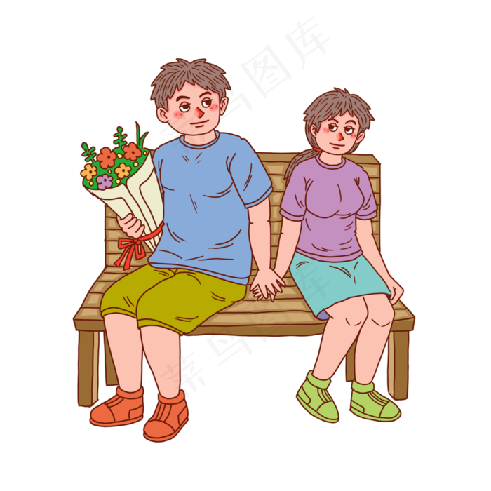 七夕情人节情侣谈恋爱