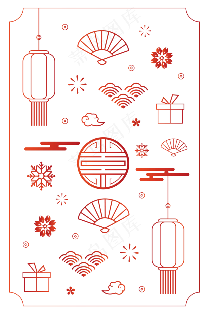 矢量新年底纹(2000X2000(DPI:300))ai矢量模版下载