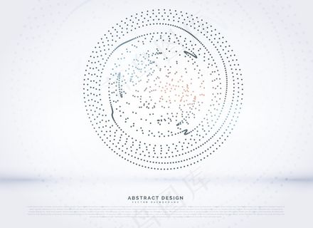 带粒子的圆形背景