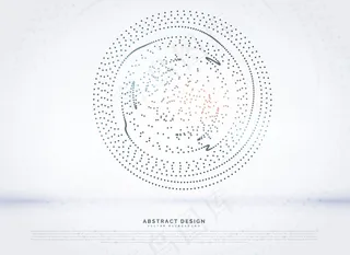 带粒子的圆形背景