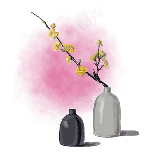 冬季黄色唯美梅花