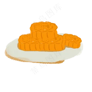 一碟动漫月饼免扣图