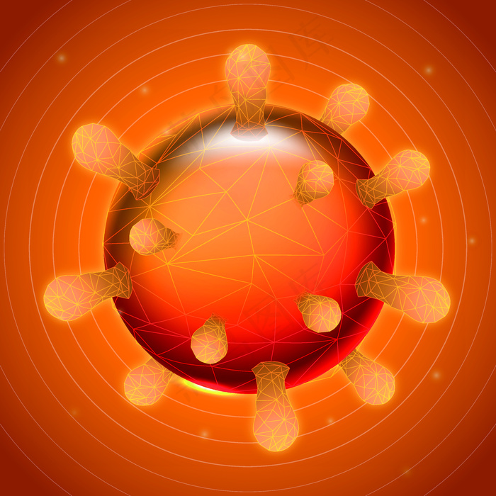 橙色冠状病毒细胞