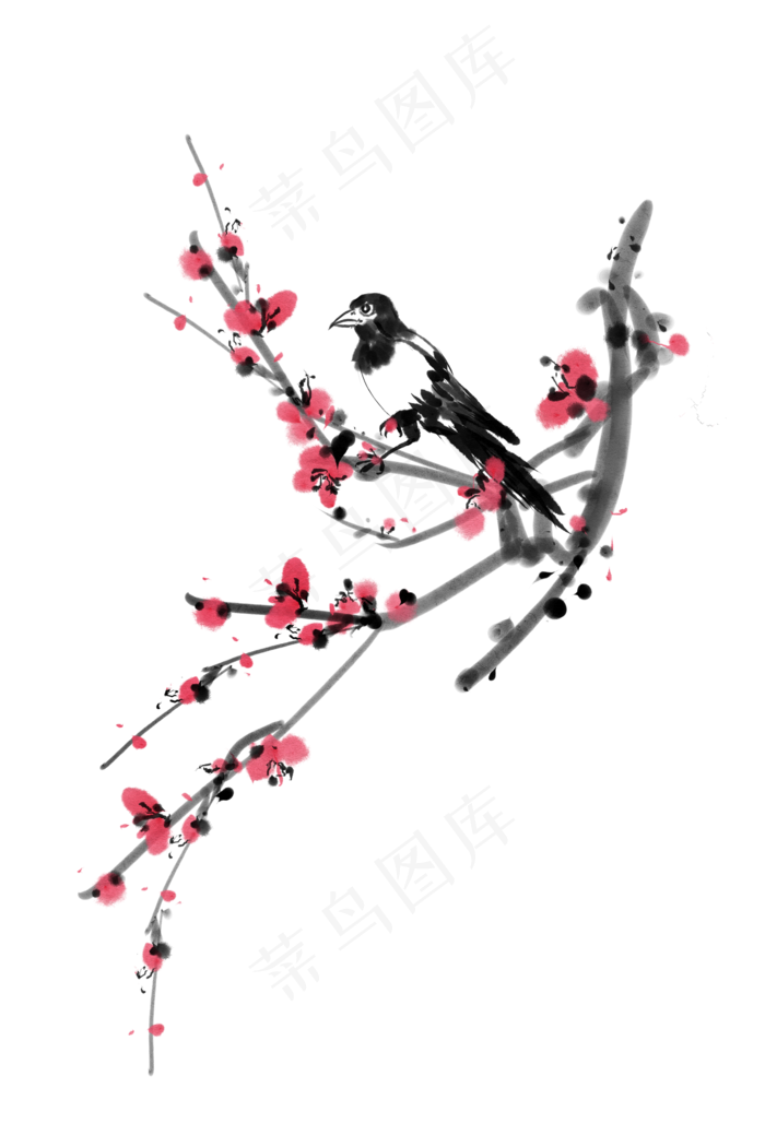 水墨中国风梅花插画