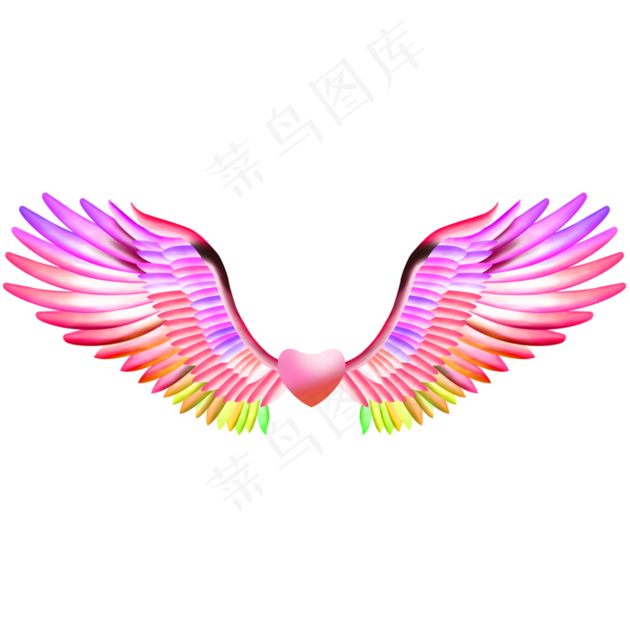 七夕海报卡通效果翅膀