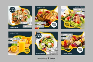 美味烹饪模板集与照片