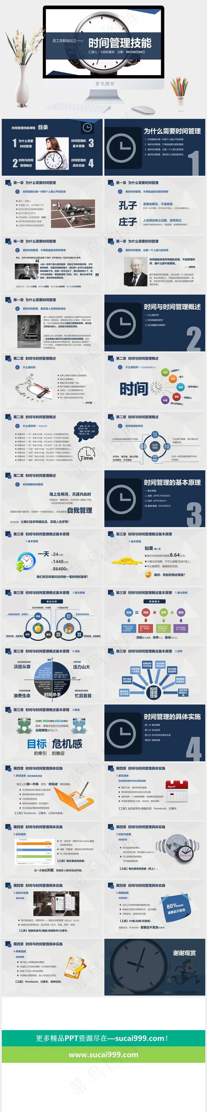 白色蓝色营销突出PPT模板