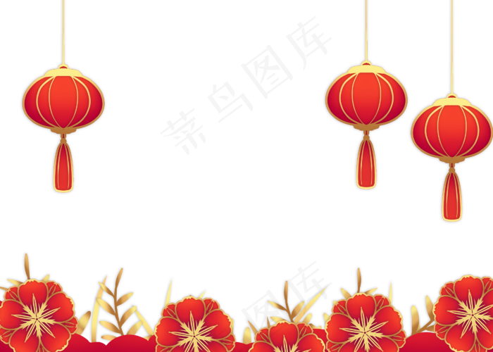 新春红灯笼边框(2800X2000(DPI:300))psd模版下载