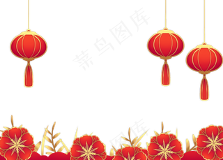 新春红灯笼边框