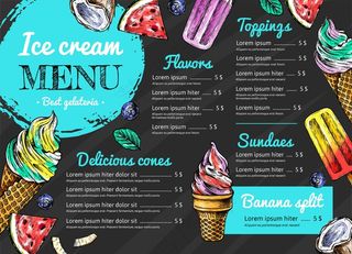 冰淇淋黑板菜单模板