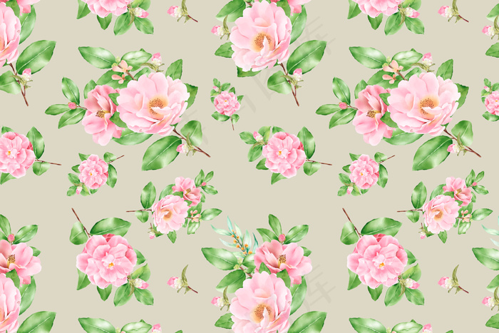 花朵无缝图案花朵盛开