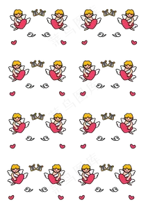 拿着爱心的小天使底纹