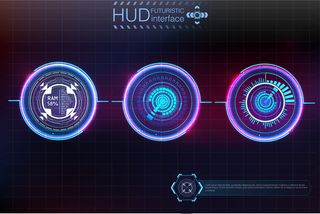 具有不同hud元素的抽象背景。hud元素。插图。信息图形元素的平视显示元素。