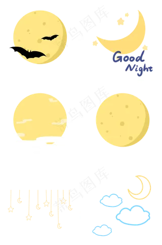 中秋圆月月亮素材