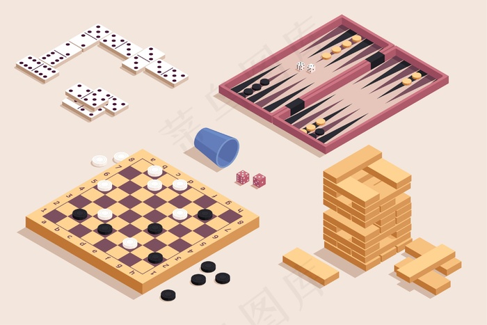 棋盘游戏系列eps,ai矢量模版下载