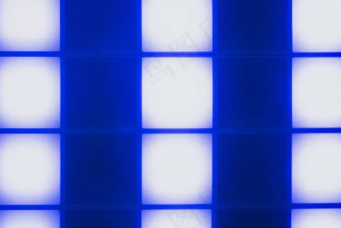 霓虹灯蓝光立方体抽象设计