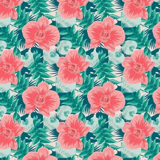 彩绘异域花叶图案