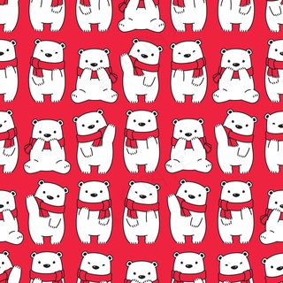 熊北极无缝图案圣诞围巾卡通