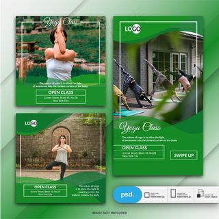 Instagram上瑜伽课的故事和帖子
