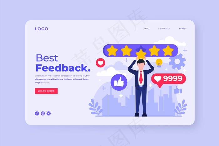 平面反馈登录页模板eps,ai矢量模版下载