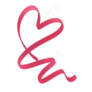 紫红色唯美七夕情人节爱心彩带丝