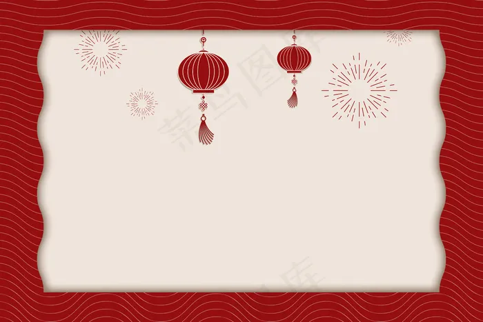 带有复制空间的中国传统红灯笼设计卡eps,ai矢量模版下载