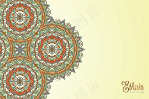 金色矢量豪华装饰曼荼罗设计背景