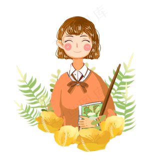 教师节数学女教师png素材