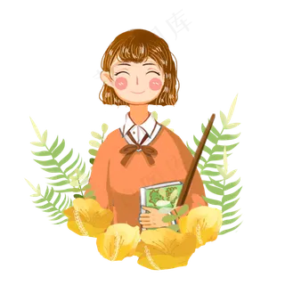 教师节数学女教师png素材