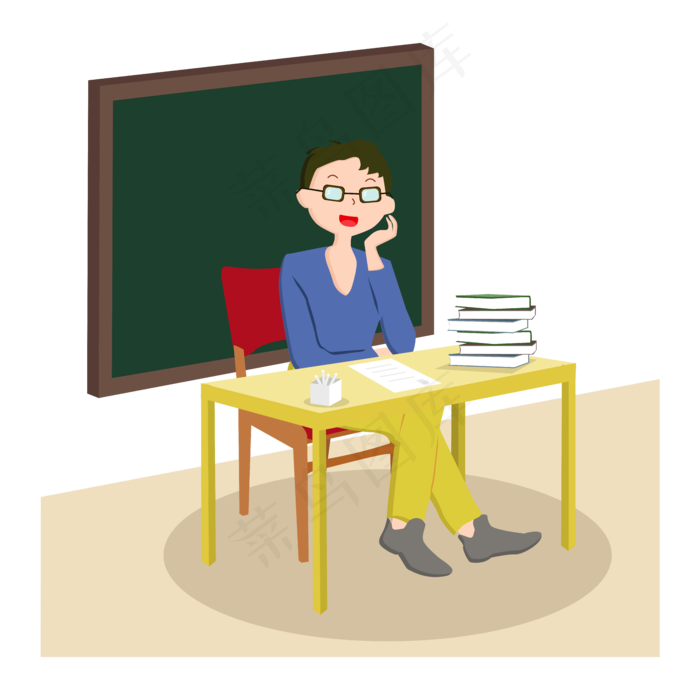 教师节办公老师矢量设计元素