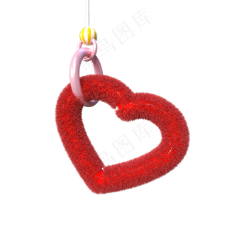七夕情人节温馨浪漫毛绒爱心