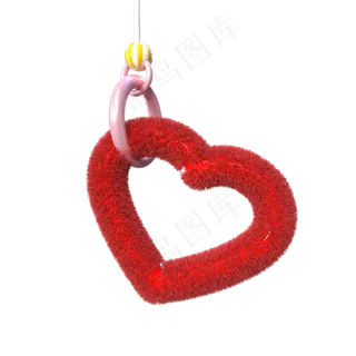 七夕情人节温馨浪漫毛绒爱心